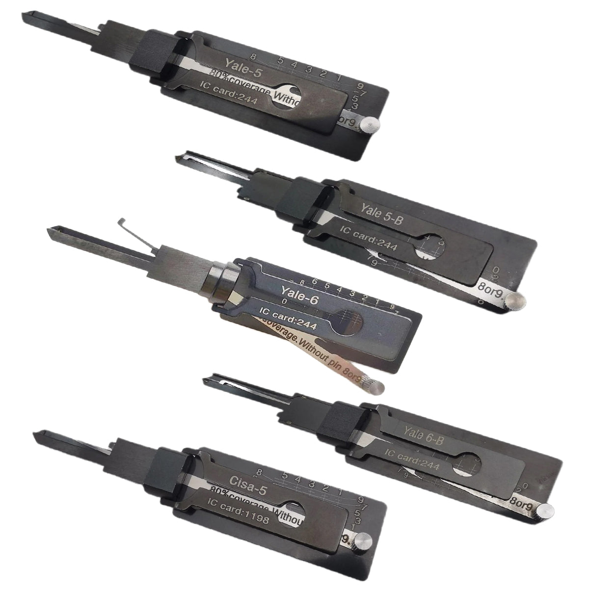 Lishi Style Yale-6B Lock Pick 2-in-1 Pick & Decoder for YALE 6-Pin Euro Lock Cylinder
