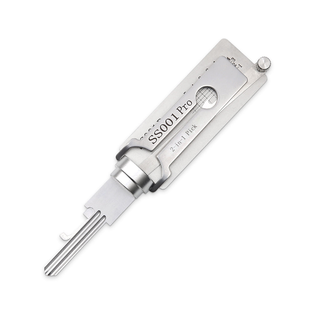 Lishi Style SS001 Pro Lock Pick 2 in 1 Decoder Tool for Double-Groove Door Lock