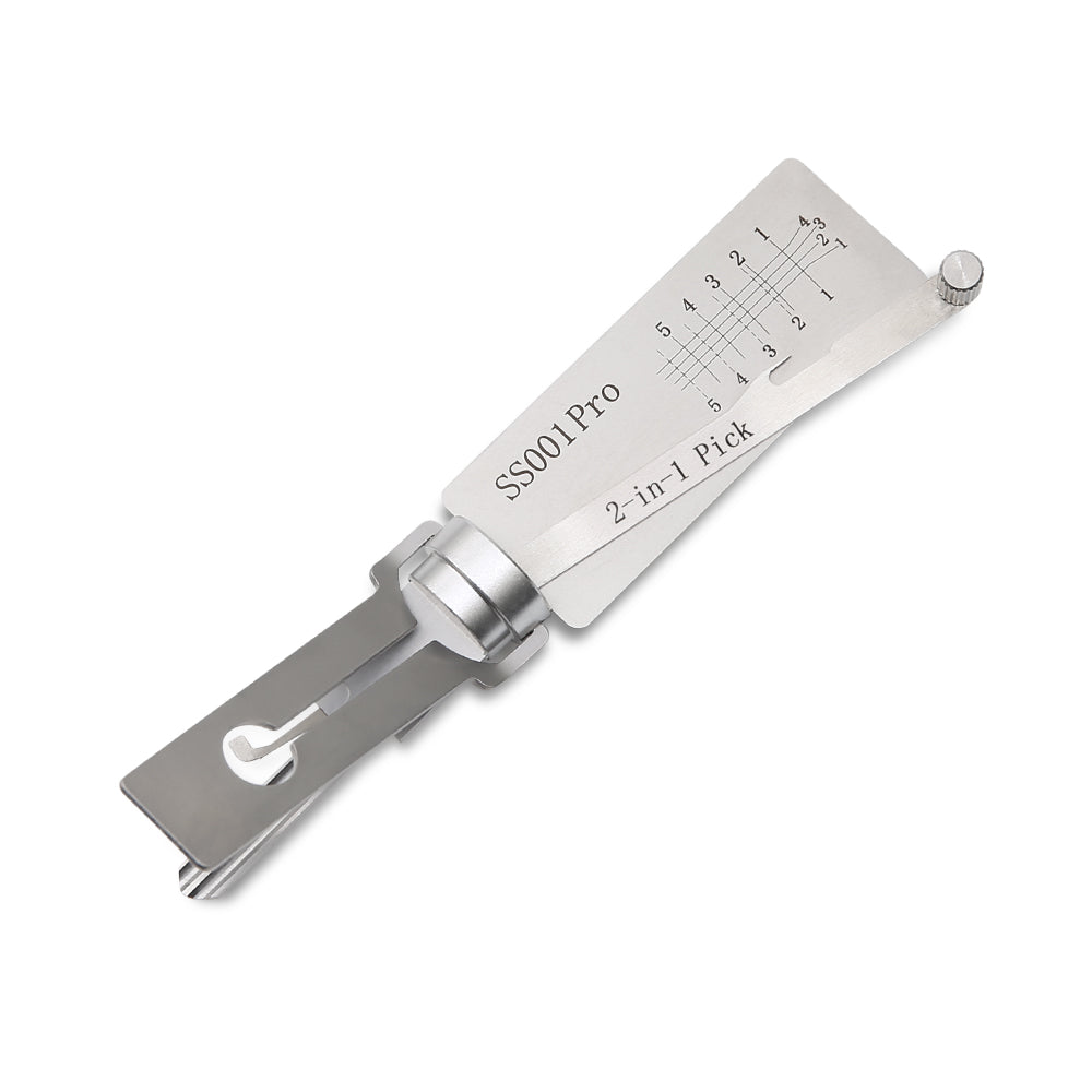 Lishi Style SS001 Pro Lock Pick 2 in 1 Decoder Tool for Double-Groove Door Lock