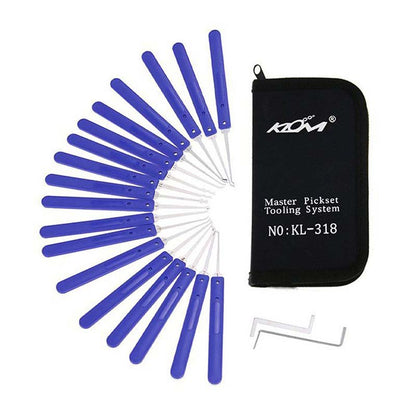 KLOM 18 Piece Lock Pick Set with 3 Transparent Training Locks