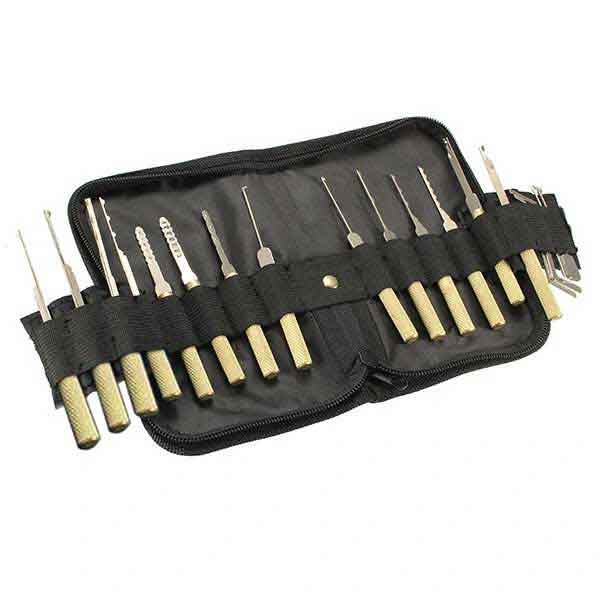 18 Pcs Dimple Lock Pick Tools Combination Set