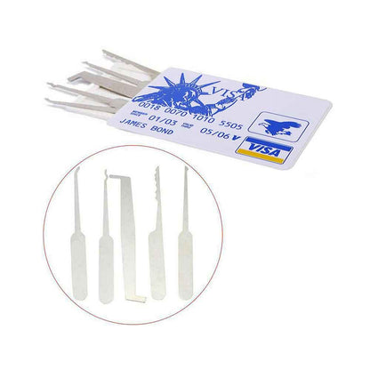 17 Piece Lock Pick Set,5 Transparent Training Lock, 5 Pcs Credit Card Lock Picking Kit