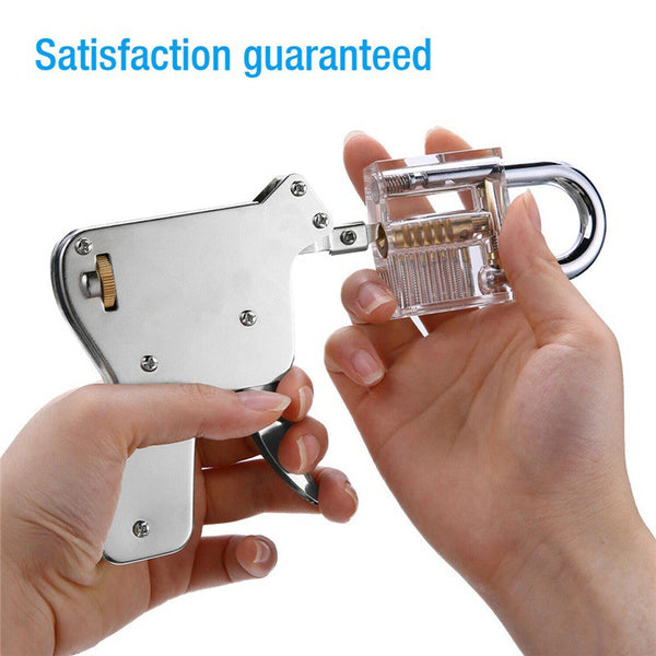 Stainless Steel Lock Pick Gun With 5 Needles and Tension Tools