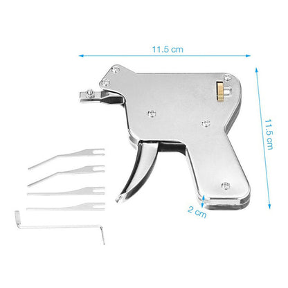 Stainless Steel Lock Pick Gun With 5 Needles and Tension Tools