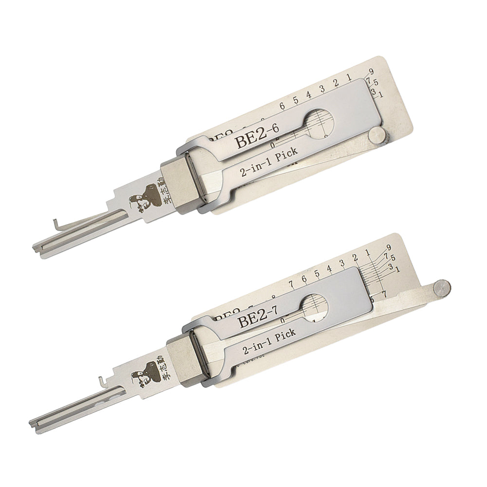 Original Lishi BE2-7 Lock Pick 2 in 1 Pick & Decoder for 7 Pin SFIC Cylinders
