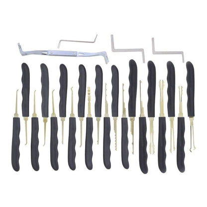 24 Piece LockPicking Set Transparent Practice Padlock Bundle