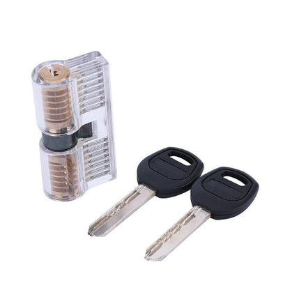 Dimple Lock Pick Set with Transparent Practice Lock Bundle