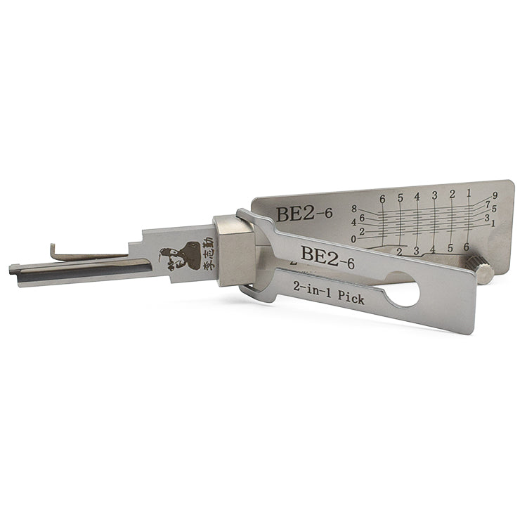 Original Lishi BE2-6 Lock Pick 2-in-1 Pick & Decoder for 6 Pin SFIC Cylinders