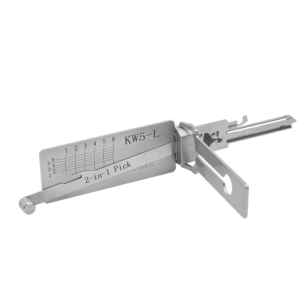 Original Lishi KW5-L Lock Pick 2 in 1 Pick & Decoder for 6-Pin Kwikset Keyway