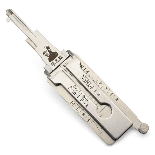 Original Lishi NSN14 Lock Pick 2 in 1 Decoder and Pick