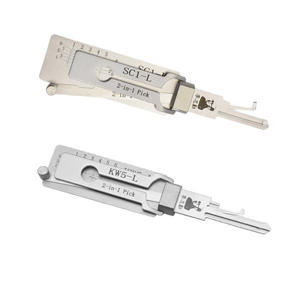 Original Lishi KW5-L Lock Pick 2 in 1 Pick & Decoder for 6-Pin Kwikset Keyway