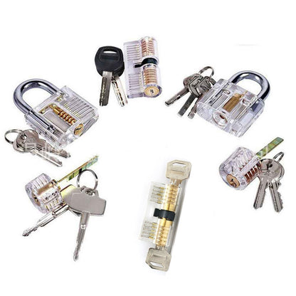 5 Piece Clear Locks Practice Locks for Lockpicking