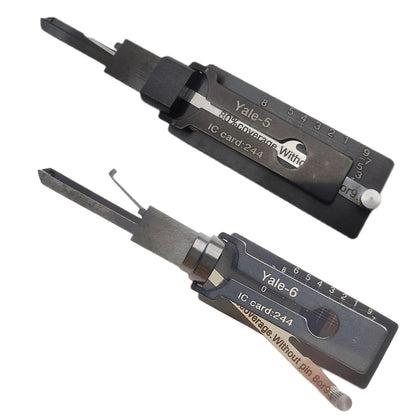 Lishi Style Yale-5 Lock Pick 2-in-1 Pick & Decoder for YALE 5-Pin Rim Cylinder