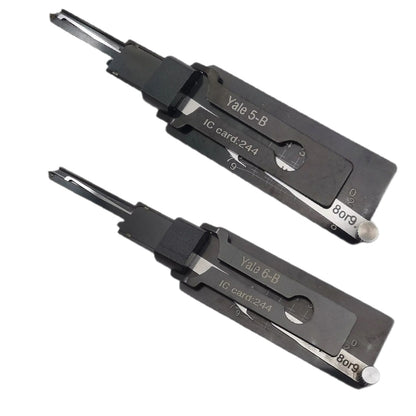 Lishi Style Yale-6 Lock Pick 2-in-1 Pick & Decoder for YALE 6-Pin Rim Cylinder