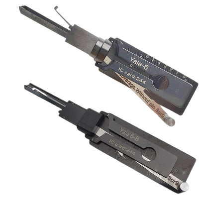Lishi Style Yale-6B Lock Pick 2-in-1 Pick & Decoder for YALE 6-Pin Euro Lock Cylinder