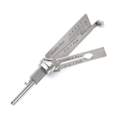 Lishi Style SS001 Pro Lock Pick 2 in 1 Decoder Tool for Double-Groove Door Lock
